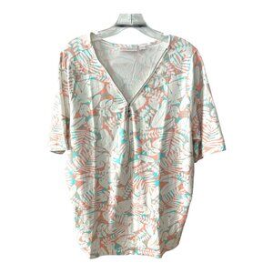 Kim Gravel Belle Tropical Zip Front Top Women’s 1X